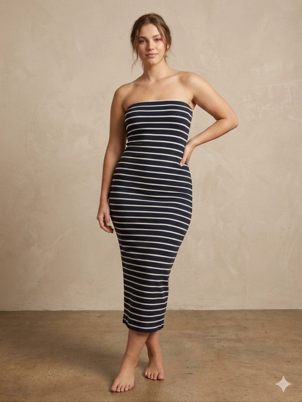 NWT See You Monday - Black and White Strapless Midi Dress